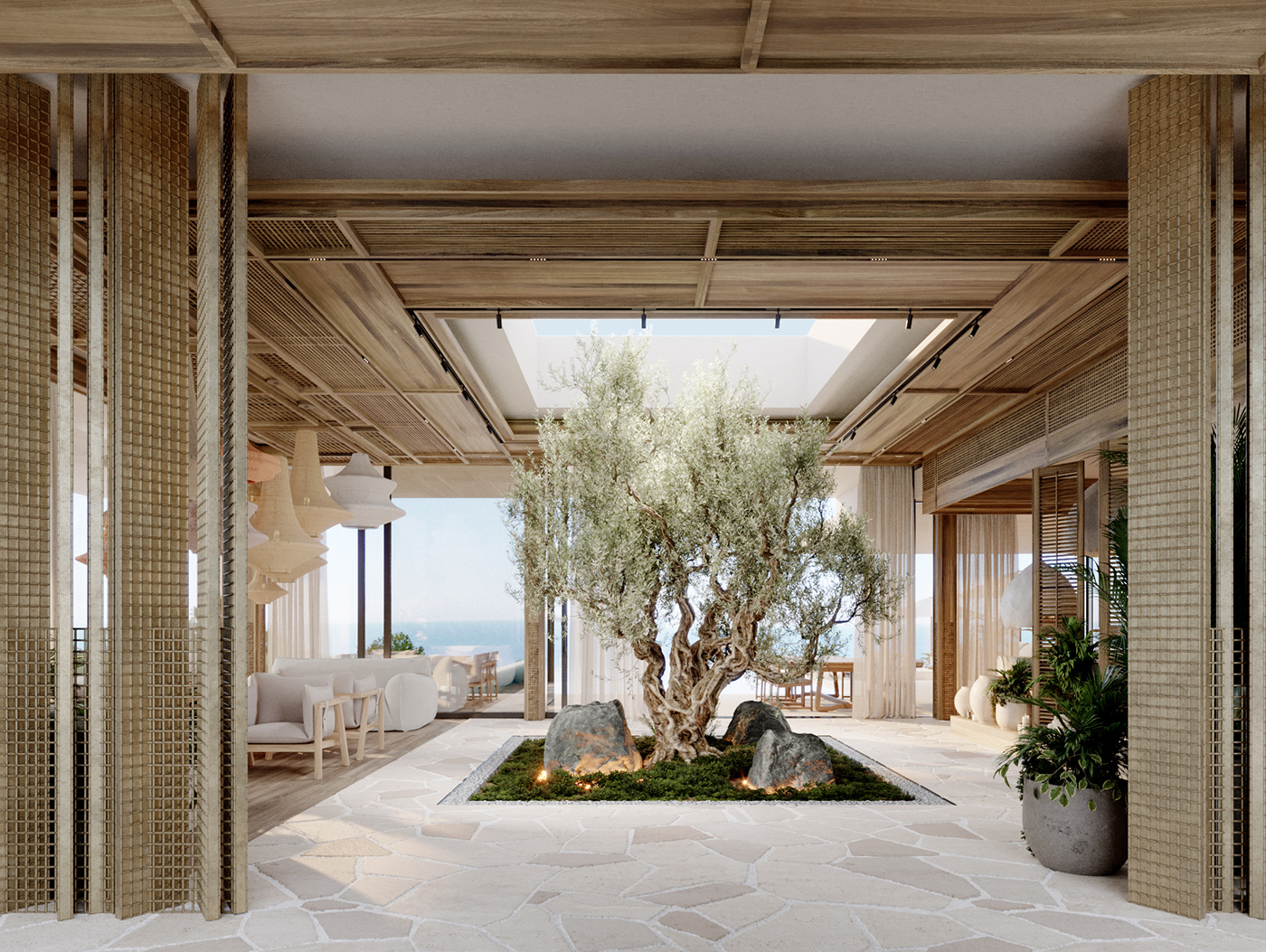 3D 3ds max architecture corona design luxury Render resort restaurant visualization