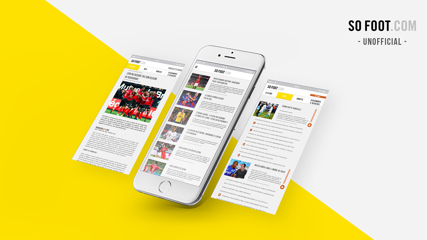 ui design Project football media app