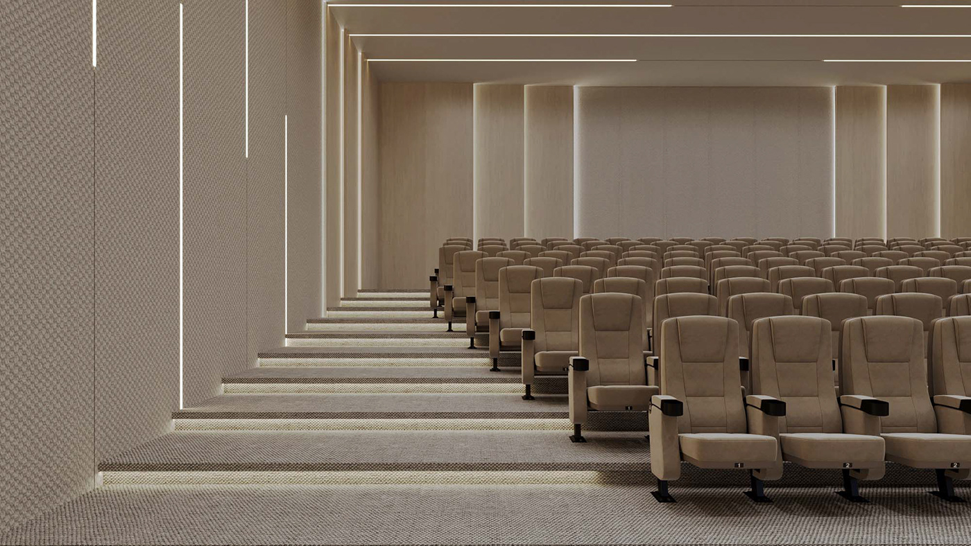 conference hall Lecture Room interior design  visualization architecture 3ds max media hall media room multipurpose room