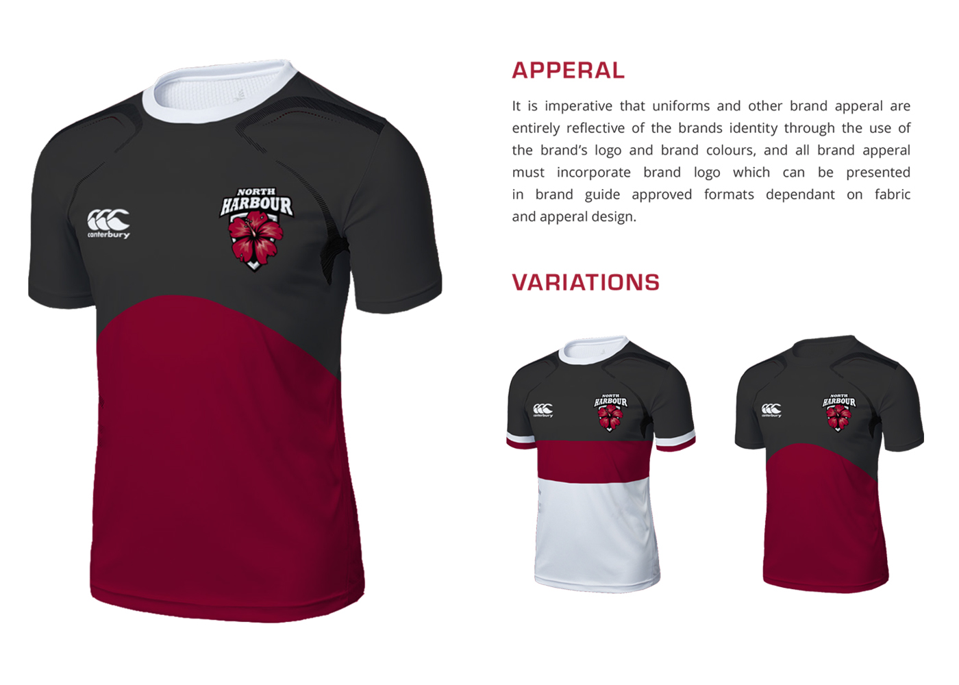 North Harbour Rugby Logo Design branding  Sports logo Sports Team hibiscus rugby team re-brand