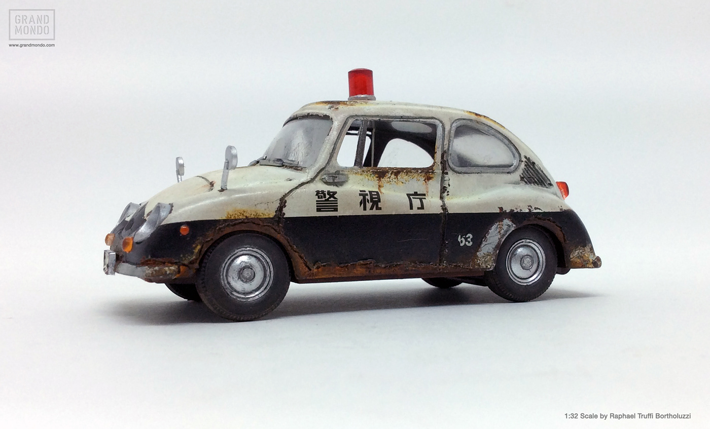 Miniature Vehicle abandoned police japan grandmondo crafts   art handmade sculpture