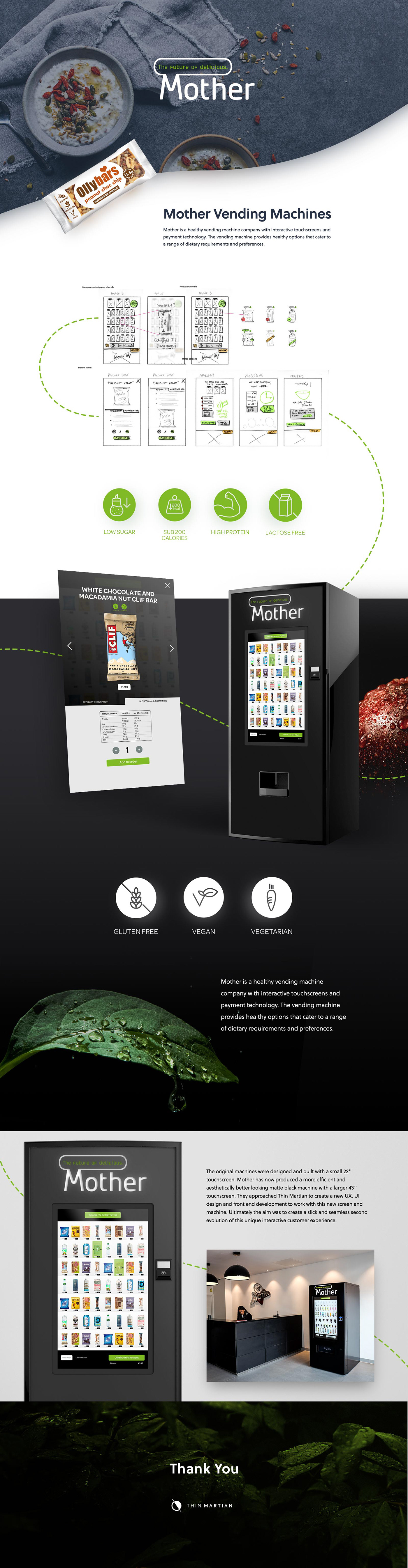 UI vending machine healthy ux Interface touch Food  user experience user interface