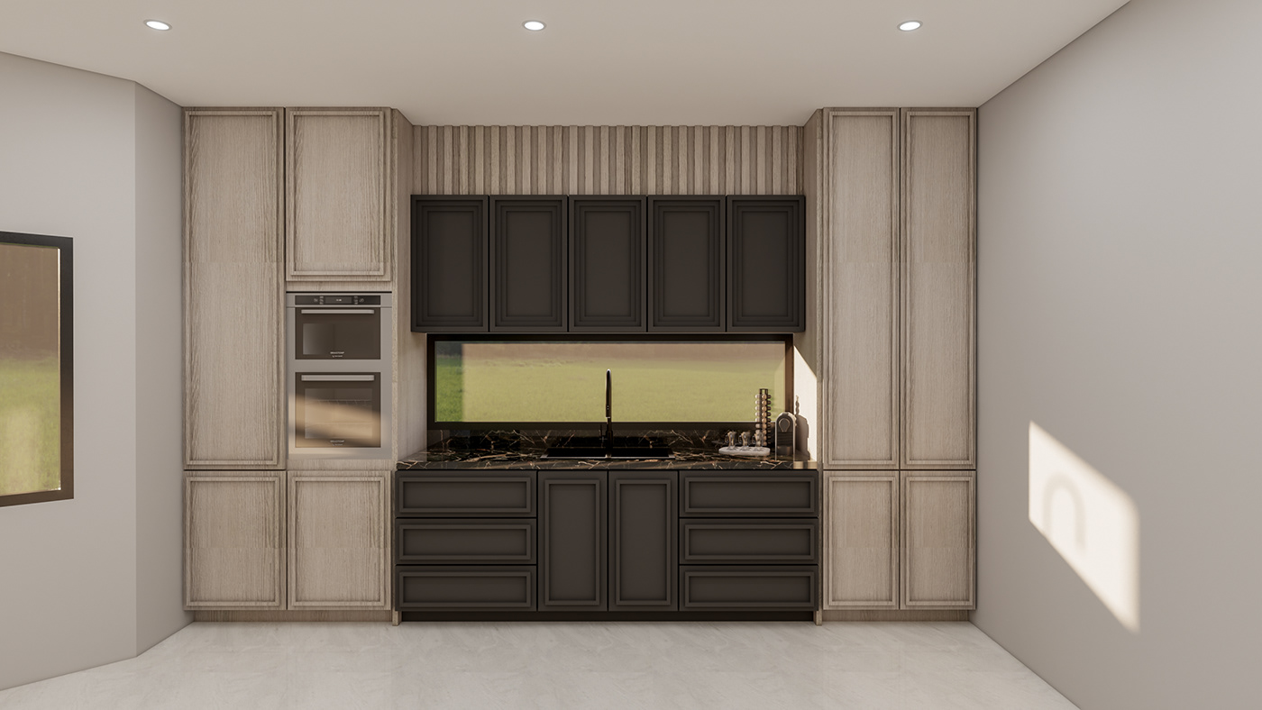 indoor kitchen interior design  Render architecture 3D modern design luxury