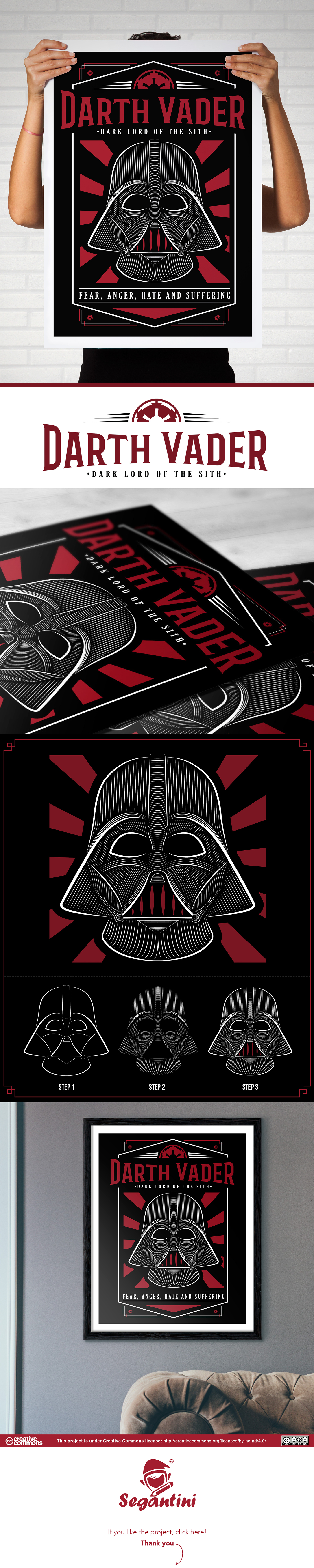 star wars darth vader font poster vector Style t-shirt appareal design Project lines Volume red flat minimalist