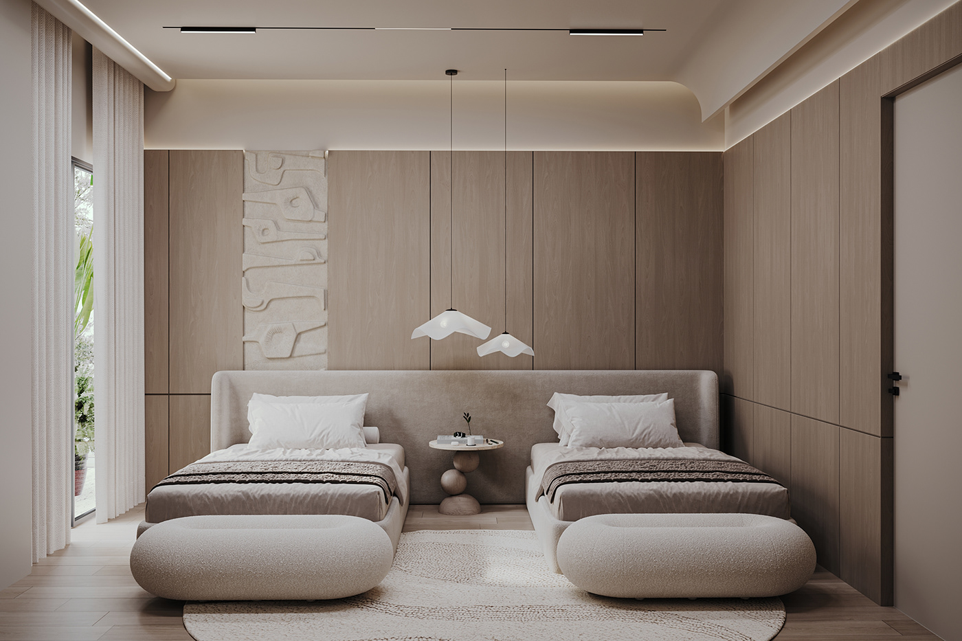 bed design 3ds max corona visualization interior design  modern bedroom design Render architecture