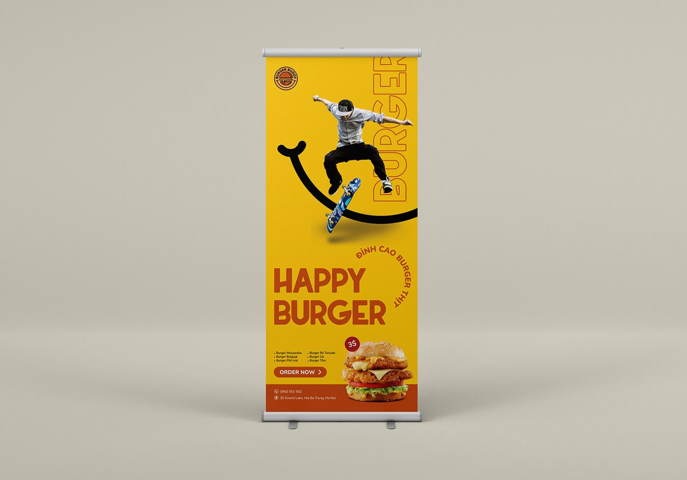 Brand Design brand identity branding  burger BurgerBuddy Packaging Advertising  Food  food and beverage