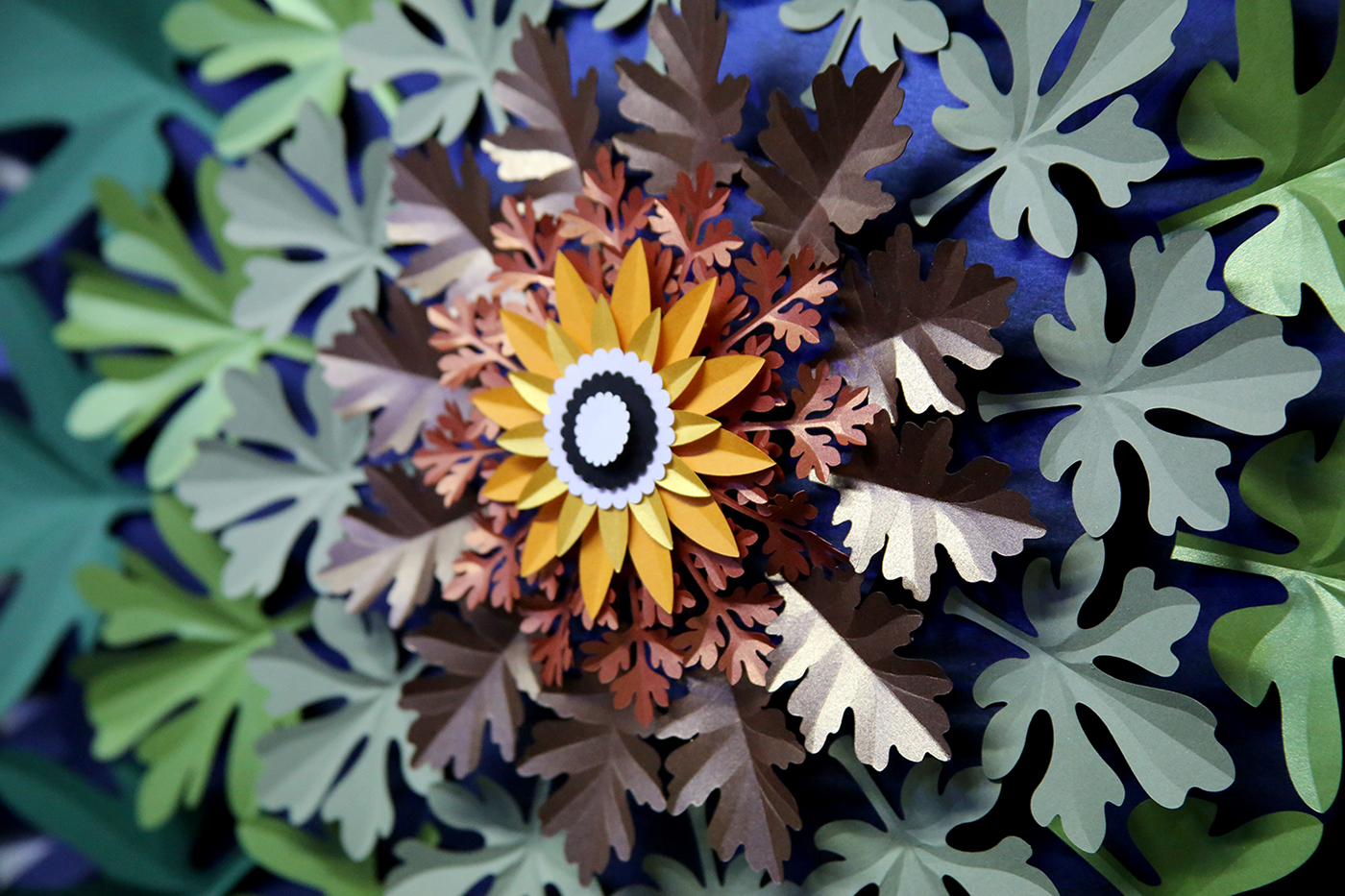 paper sculpture paperart pattern Flowers Flora fauna Exhibition  Show art