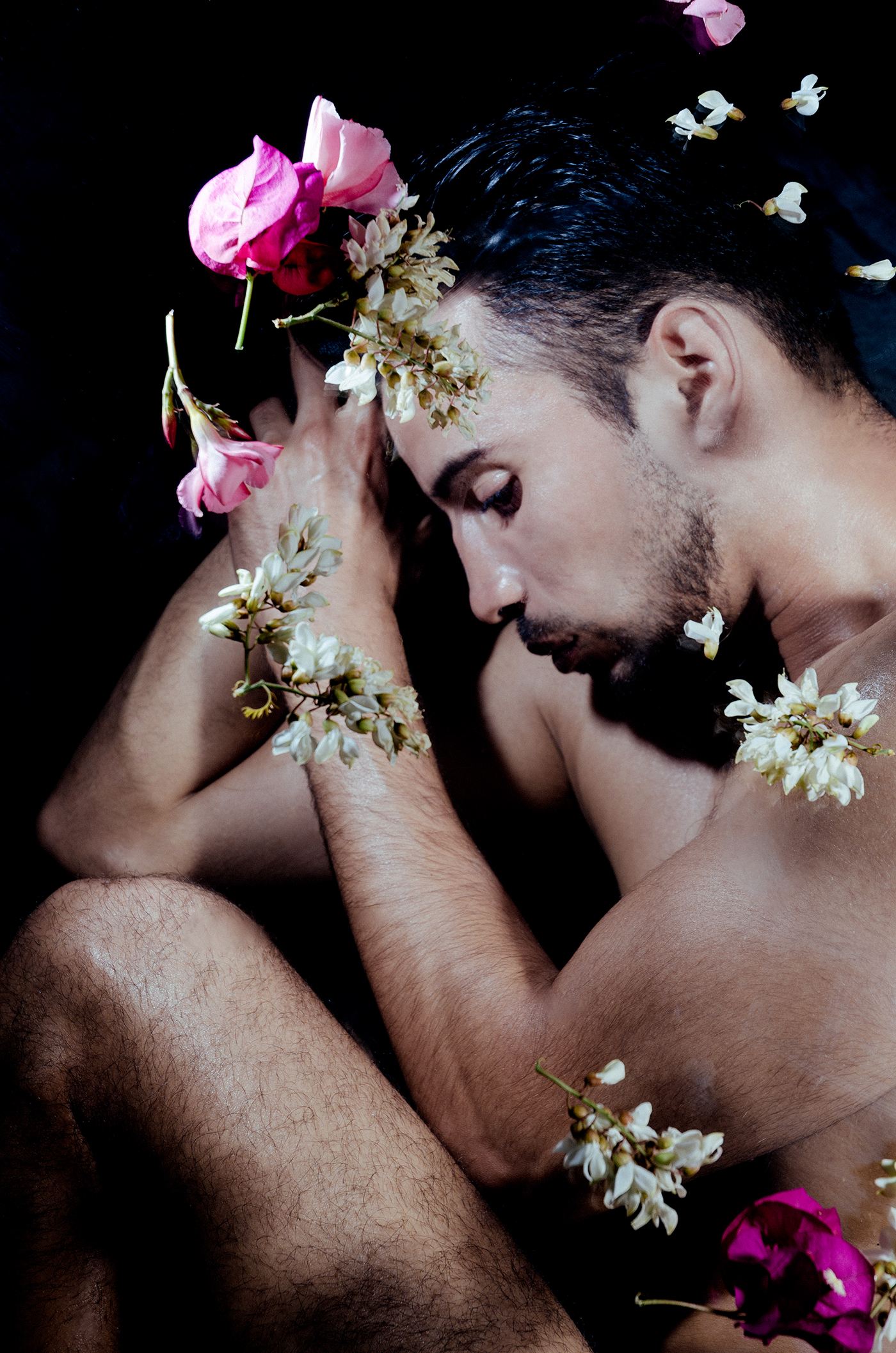 beauty belleza hombre Flores Flowers retrato portrait creative creativo arte