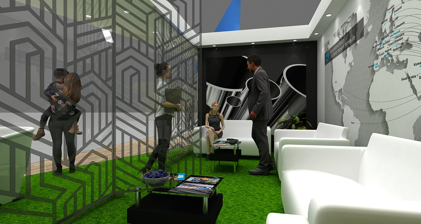 3ds max Render visualization 3D booth Stand Fair expo