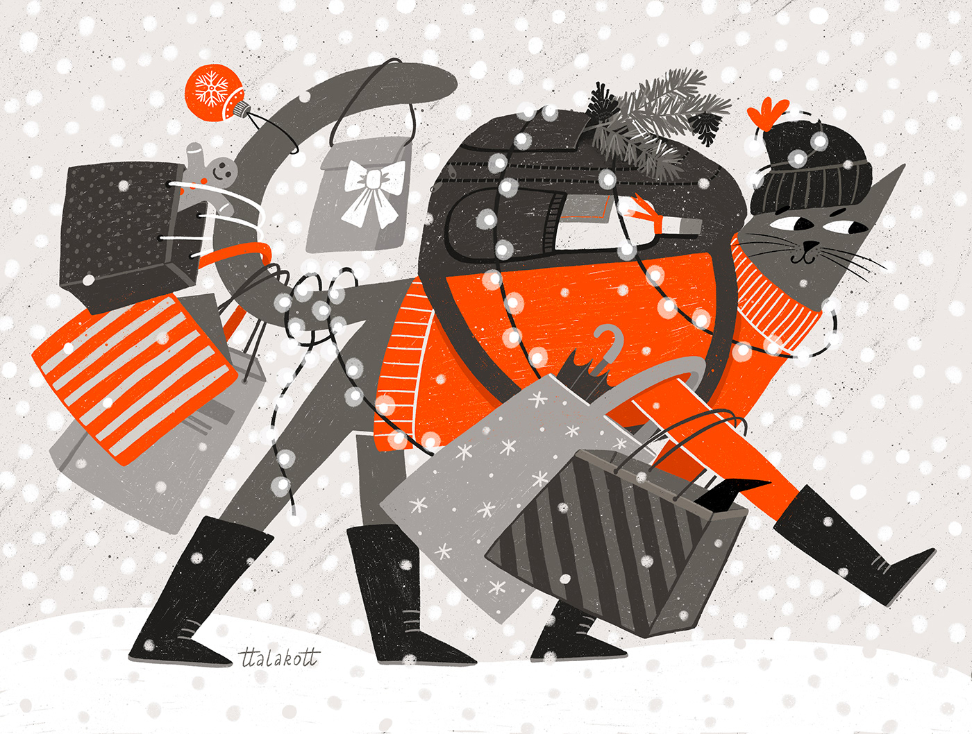 ILLUSTRATION  Procreate new year Christmas postcard winter