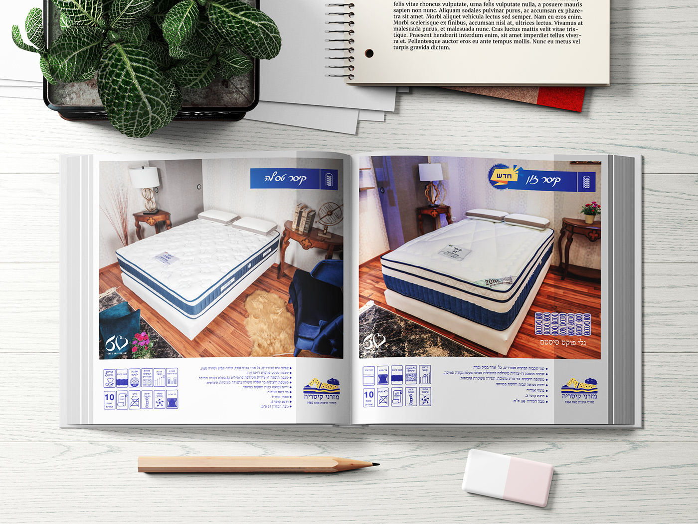 catalog graphic design  mattress square design