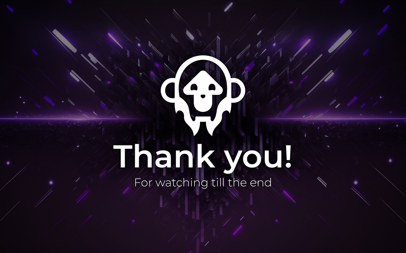 Image of the thank you poster at the end, with the MonkeyPump Logo