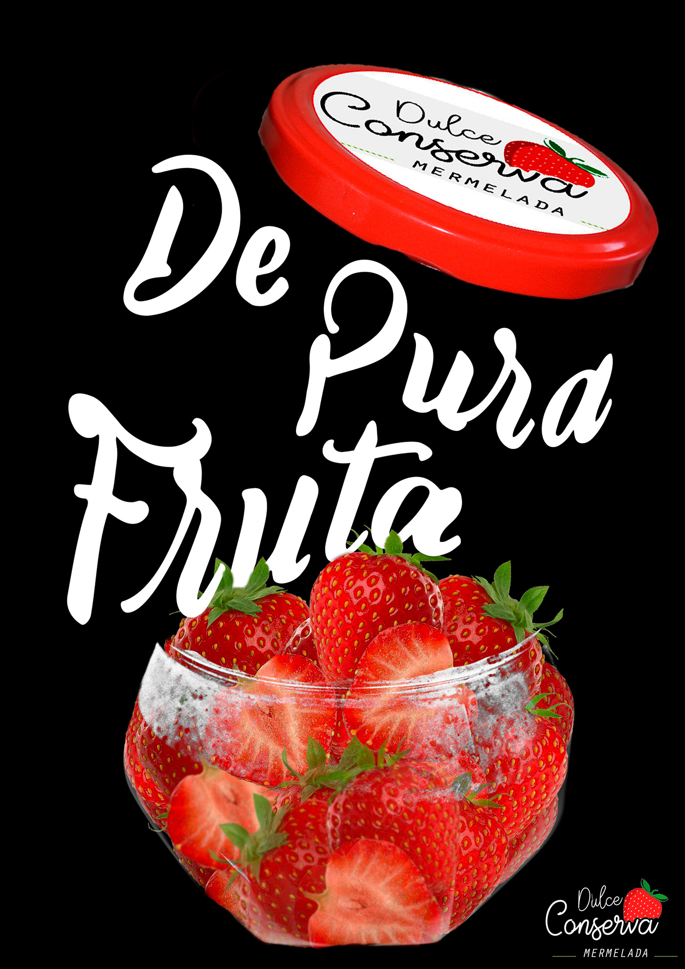 mermelada fresa metafora fresa mermelada vidrio cartel poster Dulce ROJ frut