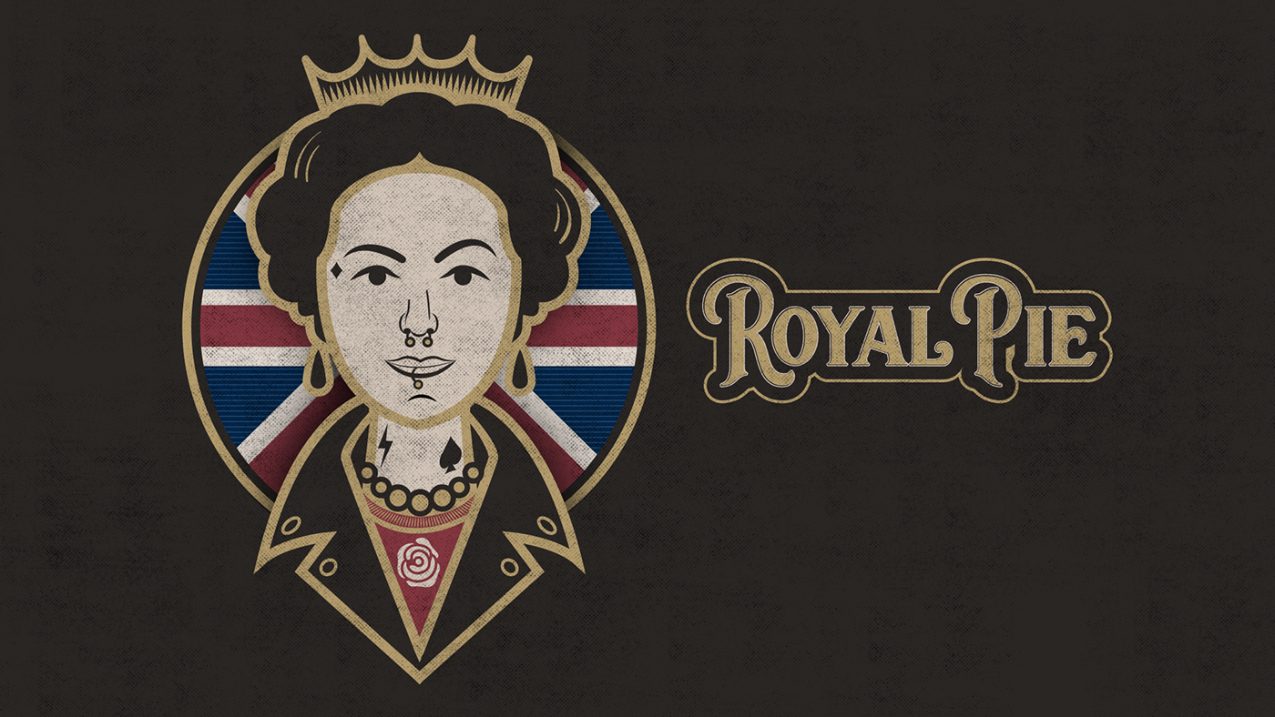 branding  ILLUSTRATION  Illustrator queen royal pie rock british chile imagen