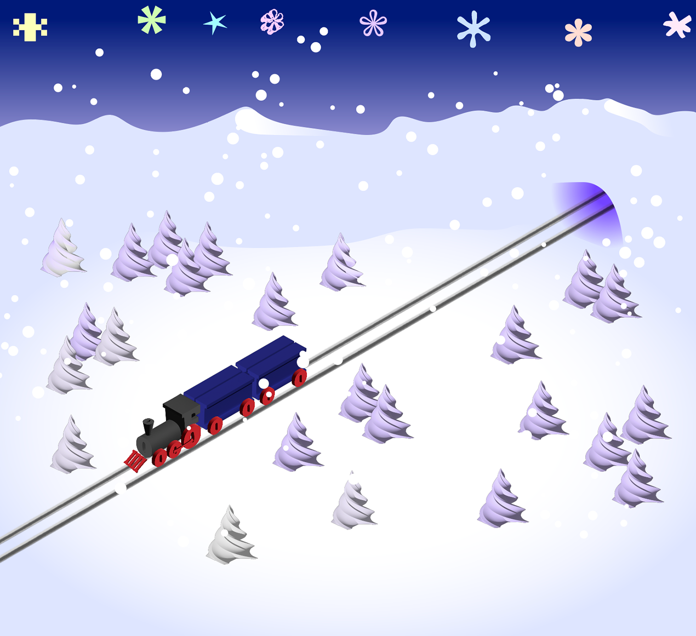3D animatedGif animation  gif motion graphics  snow train winter