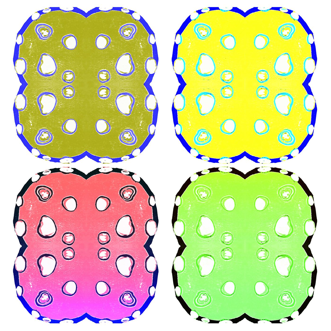 biologie dessin bulles abstract motif pattern imprimé Acidulé cellules fluorescent