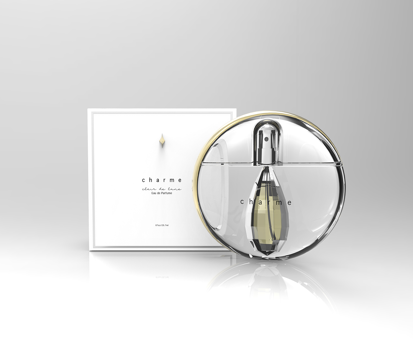 charme perfume bottle package design  uco design Moonlight Drop