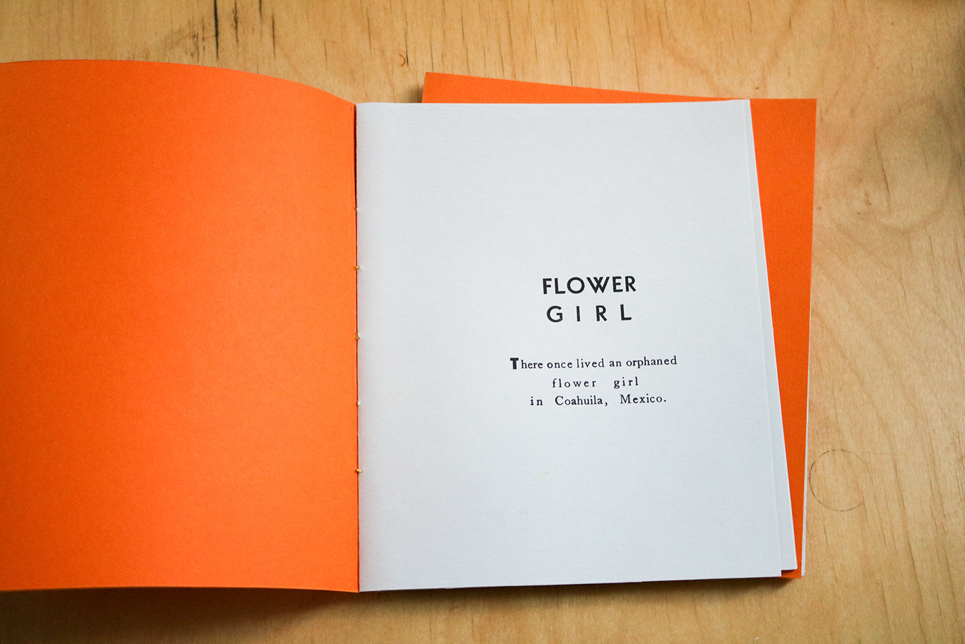 letterpress typography   orange book design chapbook broadside linocut Printing