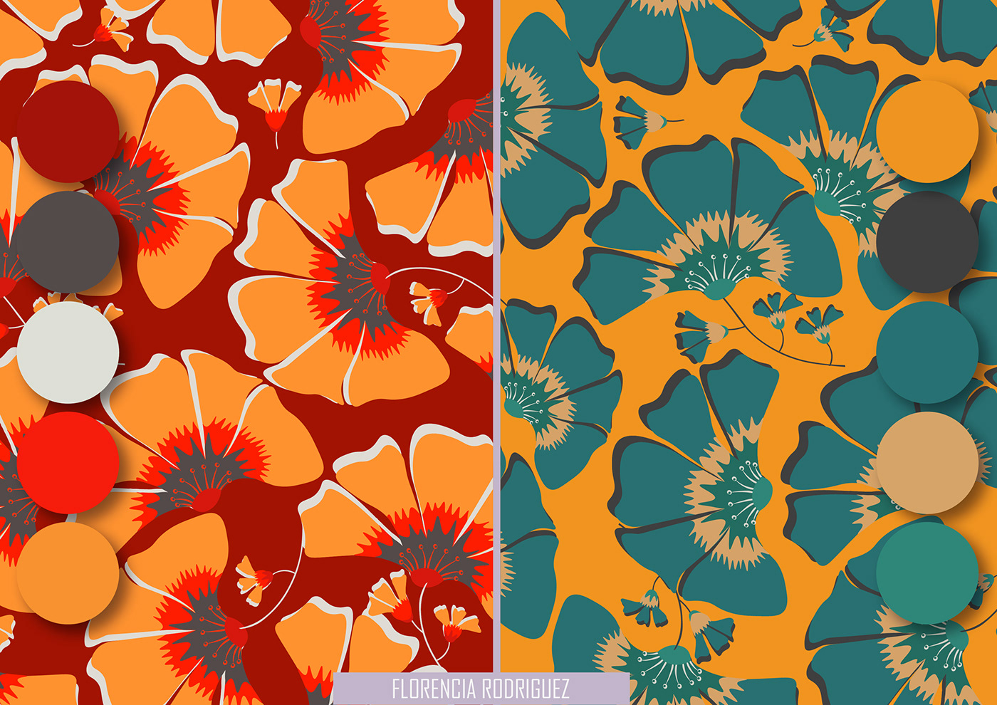 flower pattern seamless print Graphic Designer textile design  Surface Pattern fabric pattern design  Digital Art 