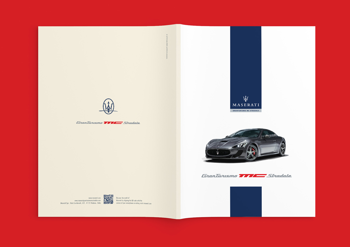 Adobe Portfolio brochureware brochure maserati Maserati GranTurismo MC stradale Car launch Layout