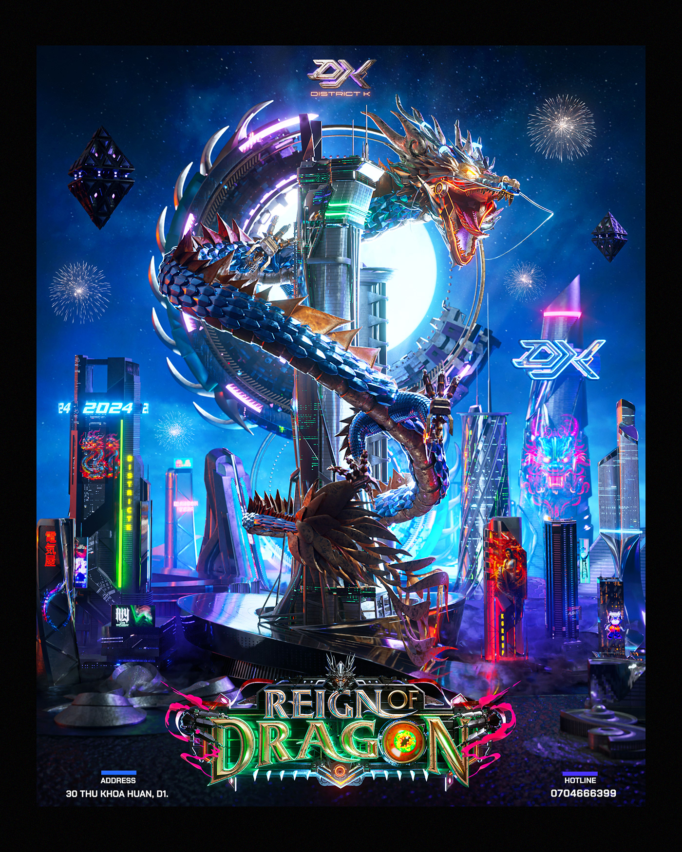 dragon vietnam asian newyear countdown nightclub Singer Cyberpunk futuristic asiandragon