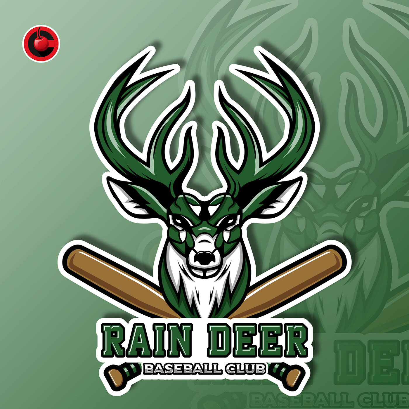 logo sticker vector raindeer sports esports baseball cool