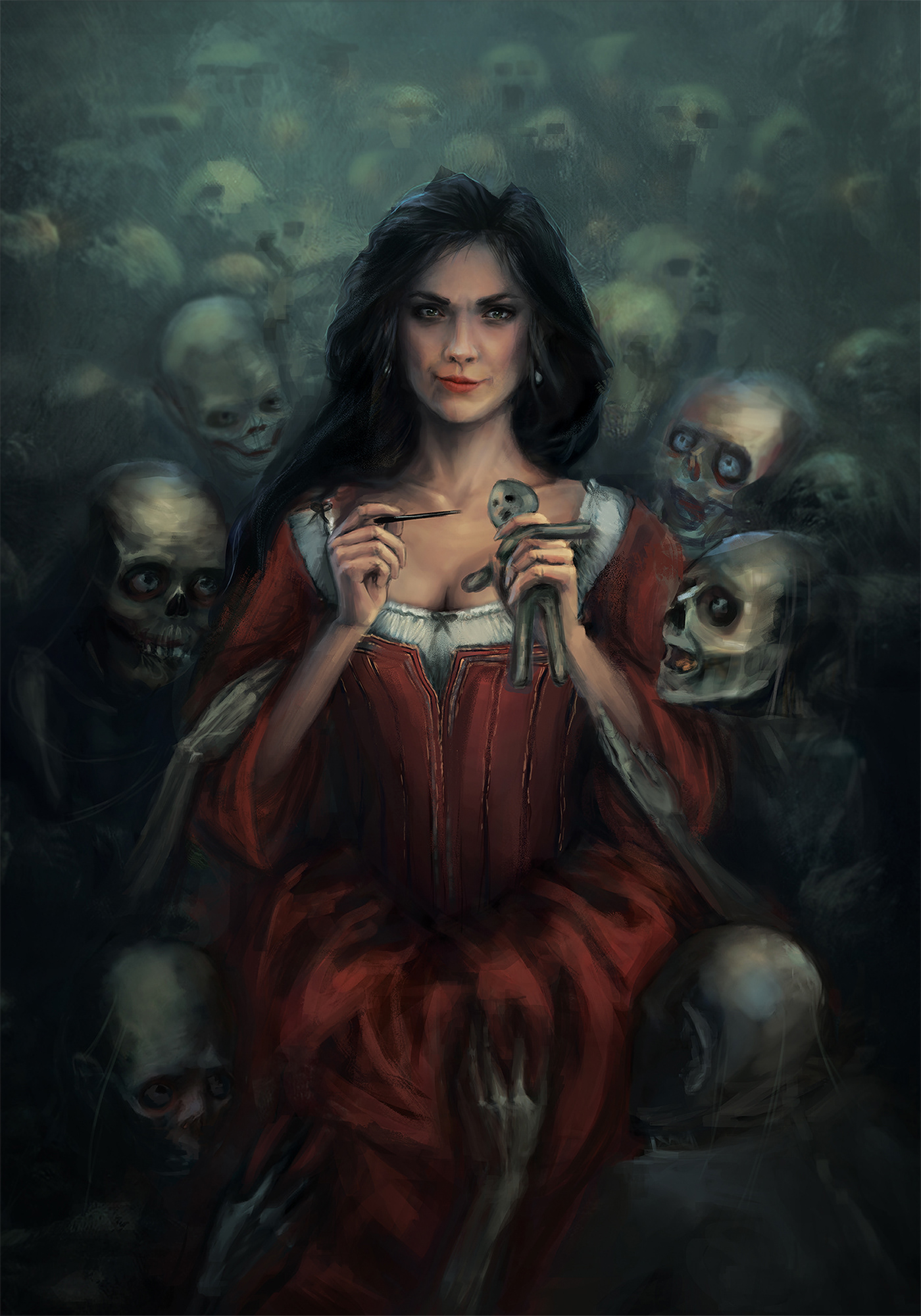 concept art digital painting Character creature game fantasy dark woman horror