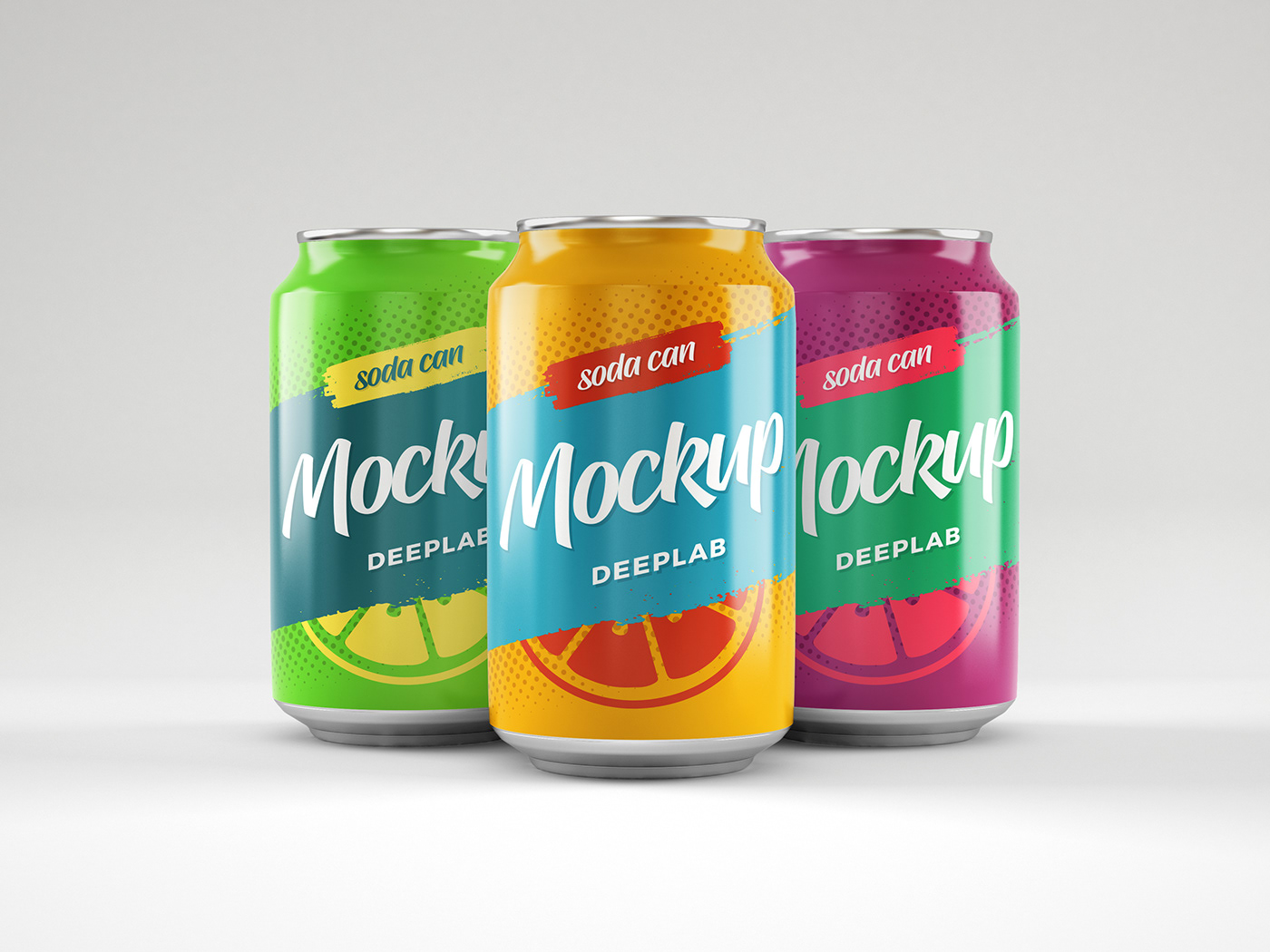 soda can Mockup juice metallic tropic lemonade cola energy drink