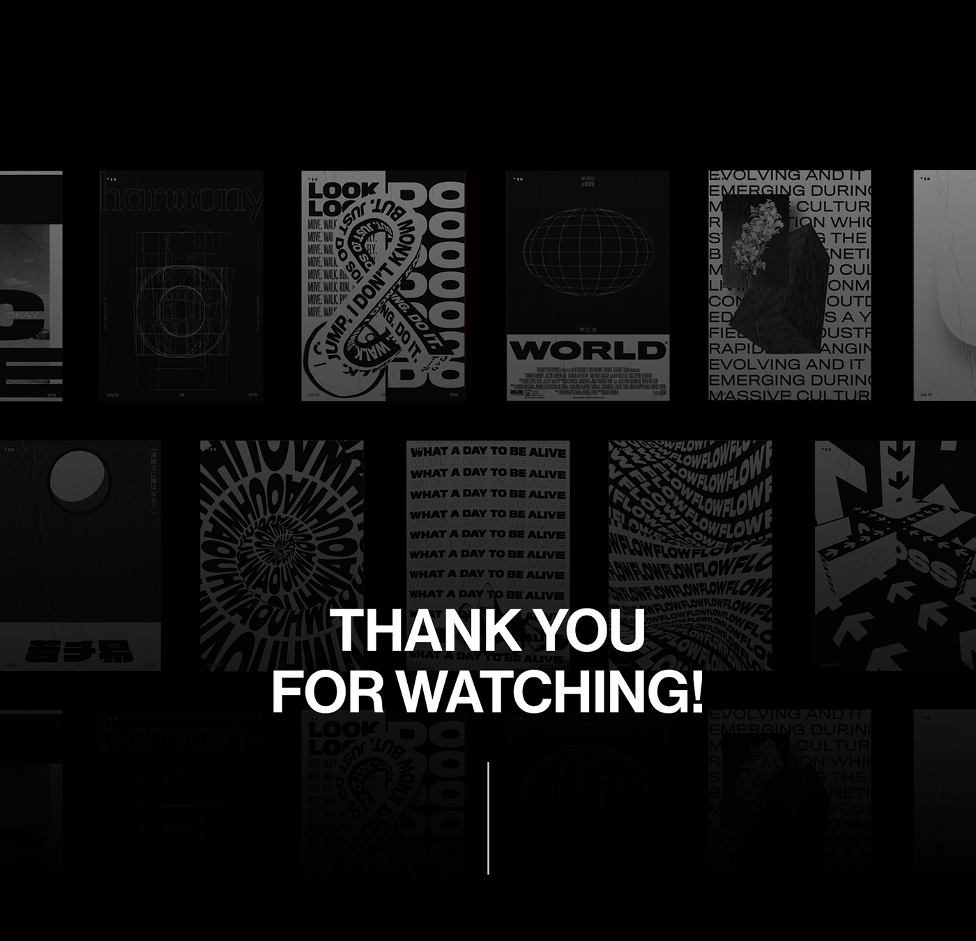 Animated Posters poster motion design animation  minimalist kinetic kinetic typography black and white cinema 4d after effects