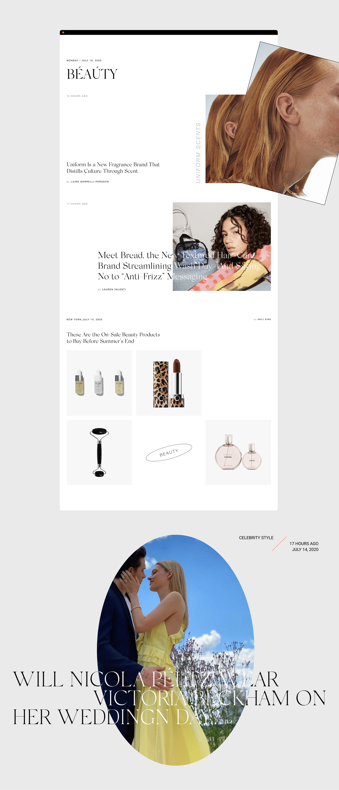 black concept Fashion  magazine redesign vogue UI ux Web Webdesign