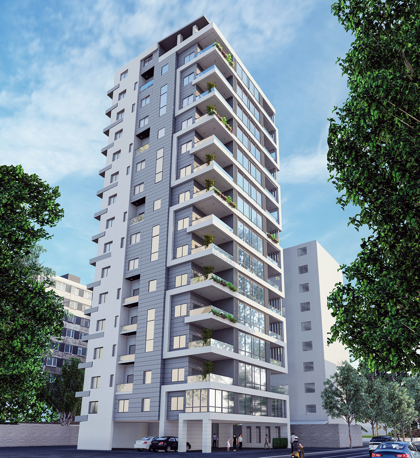 architecture Render visualization 3D exterior lumion residential building tower building