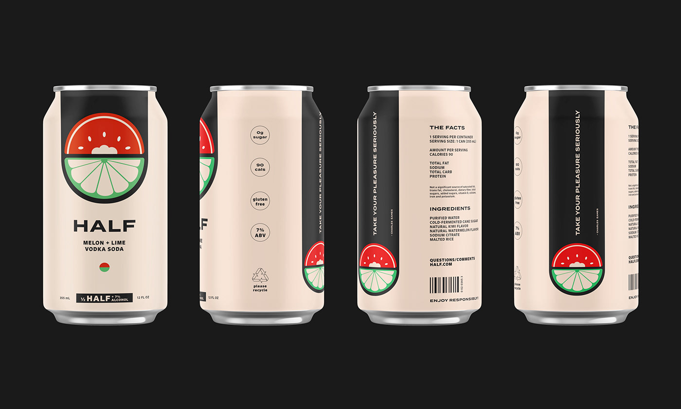 black branding  can fruits logo midcentury Vodka graphic design  Packaging