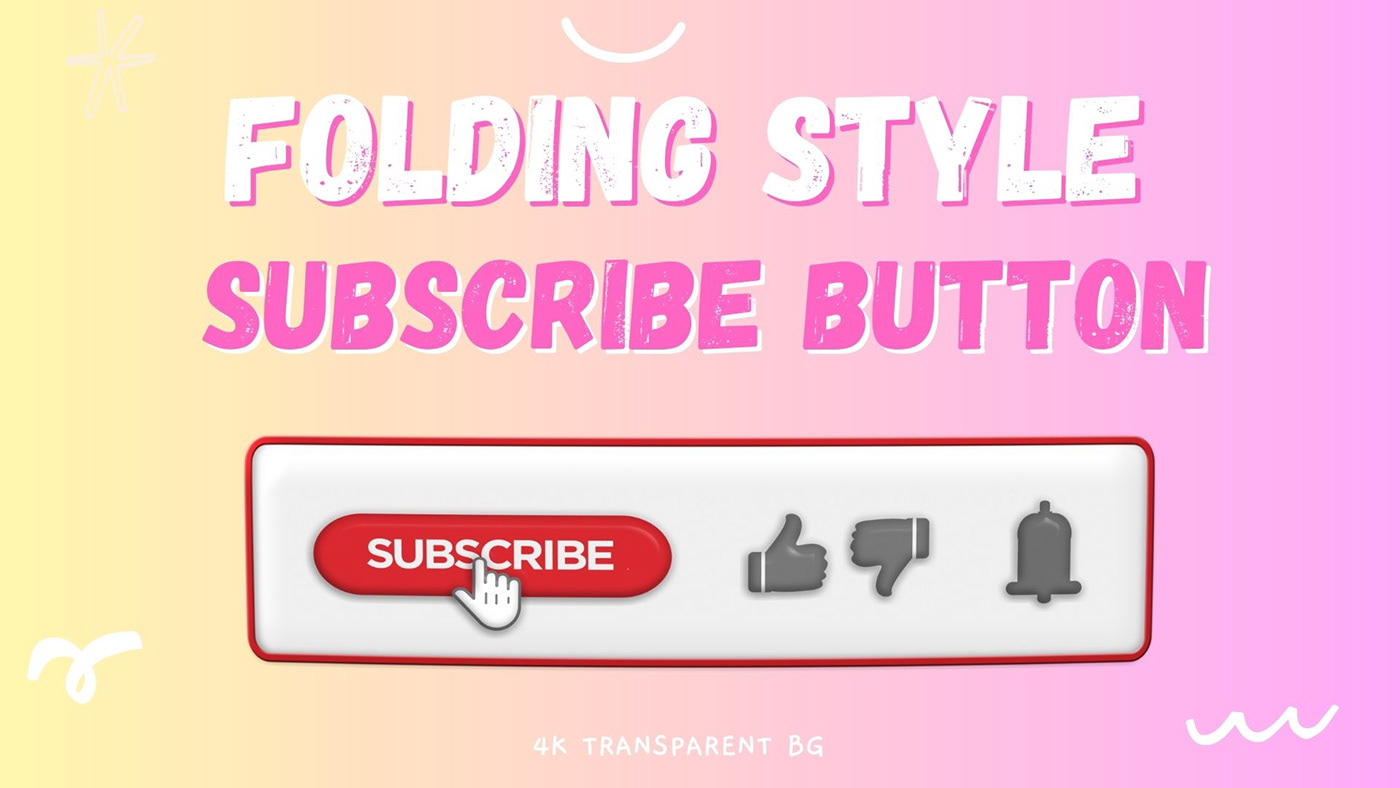 subscribe button youtube folding Like dislike notification bell call to action
