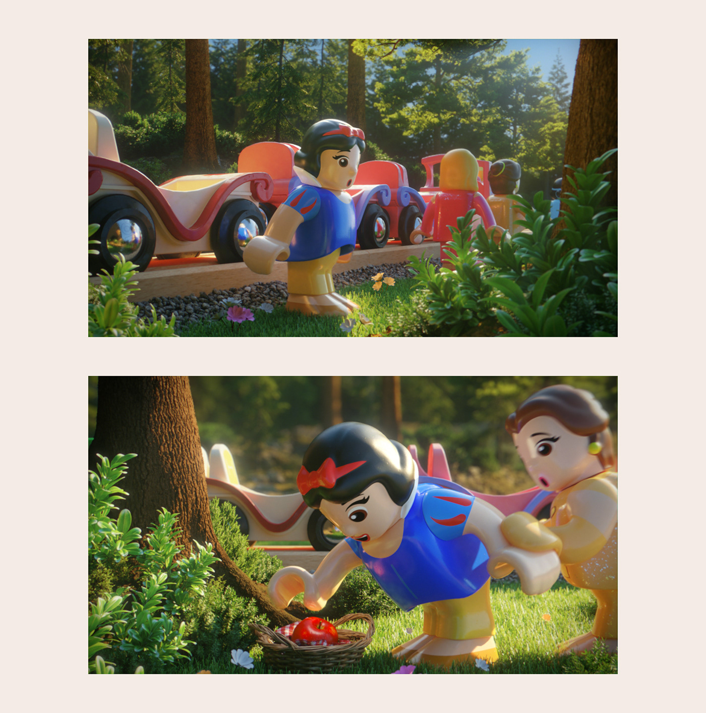 3D animation  cartoon Castle Character disney kids Princess toys train