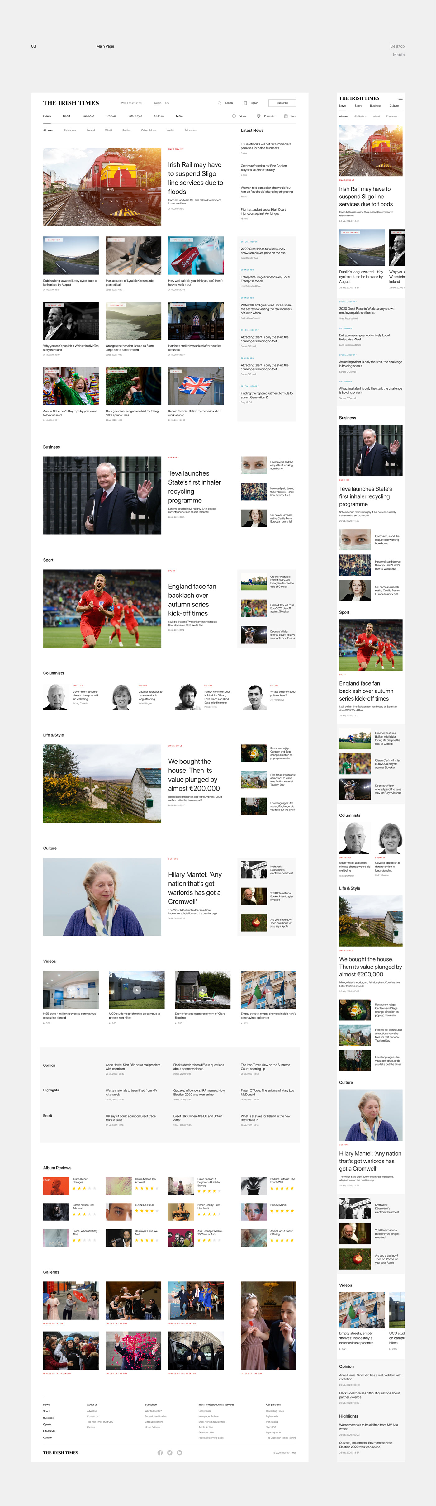 articles mobile news newspaper politics redesign UI ux Web Web Design 