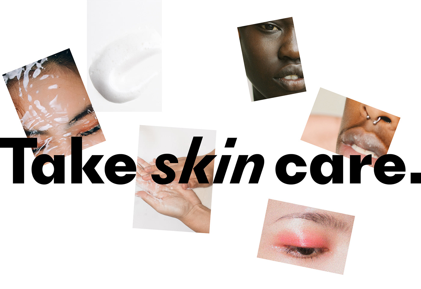 balck&white branding  care Cosmetic logo Online shop online store photo skin typography  