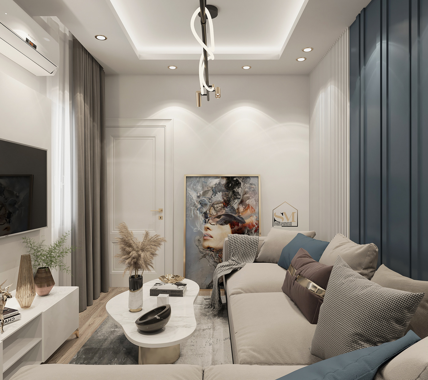 design interior design  living living room modern room tv room visualization