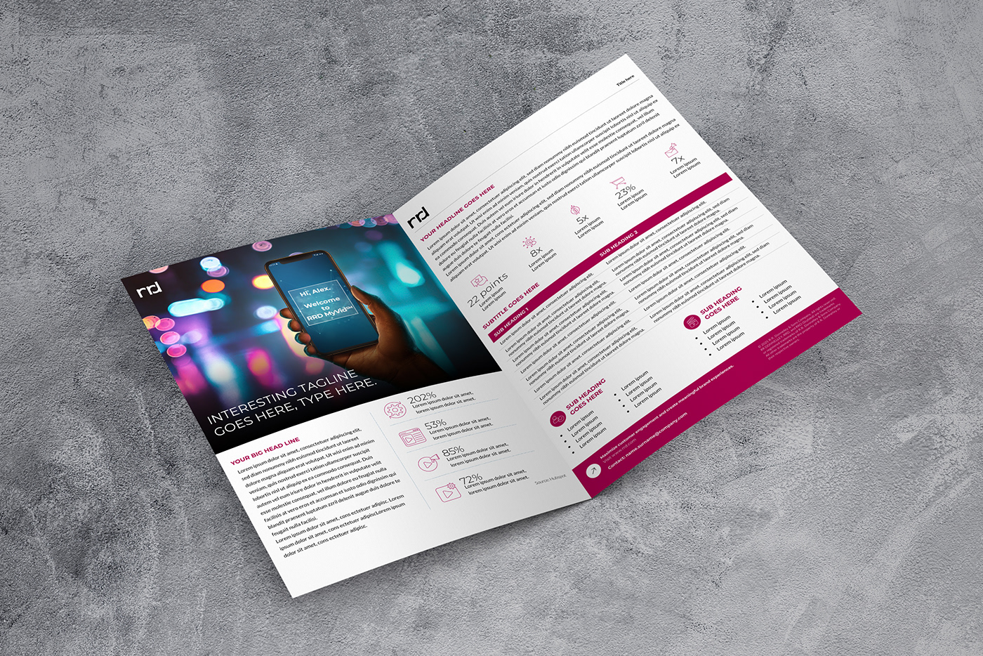brochure design Marketing collateral presentation template standee design