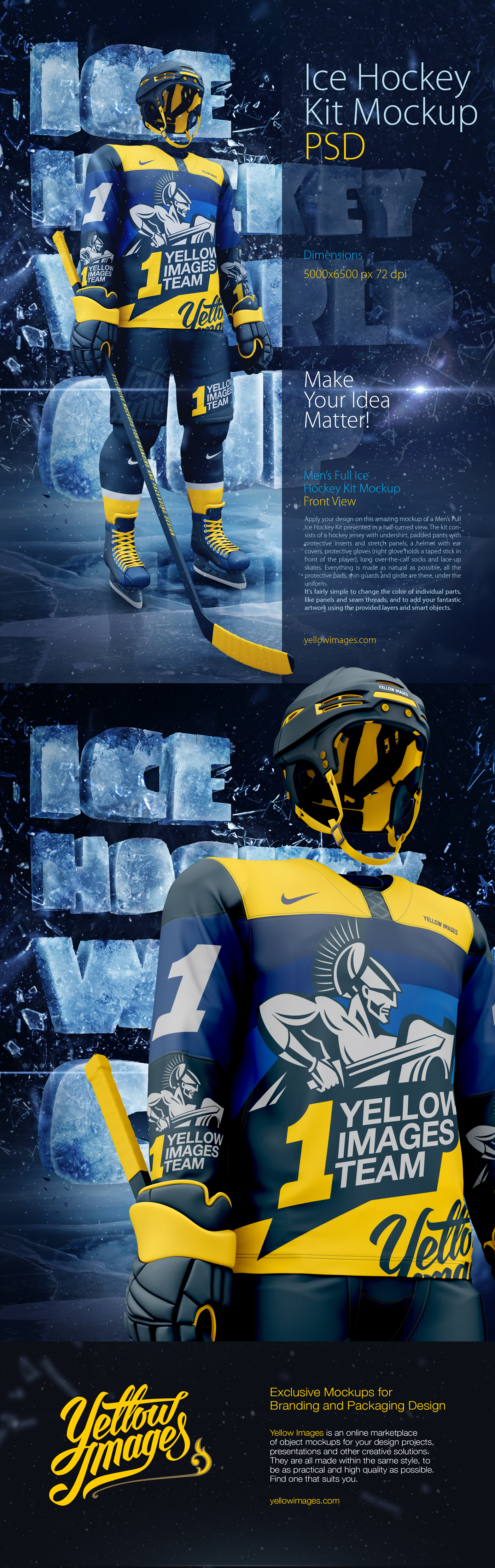 Download Mens Full Ice Hockey Kit with Stick mockup (Front View) Object  MockupsFree PSD Mockups Templates for: Magazine Book …