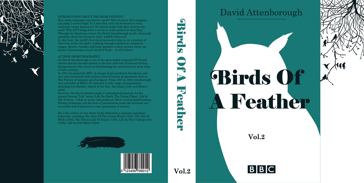 book cover design idea bird paperback dustjacket series vector box