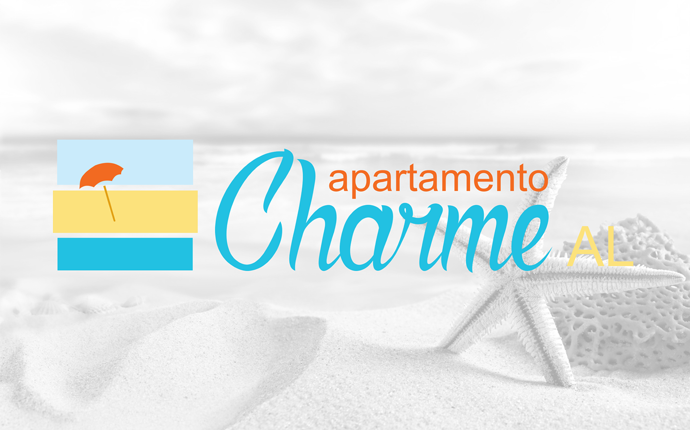 logo design apartment vacation rental business cards print Website Web umbrela beach identity