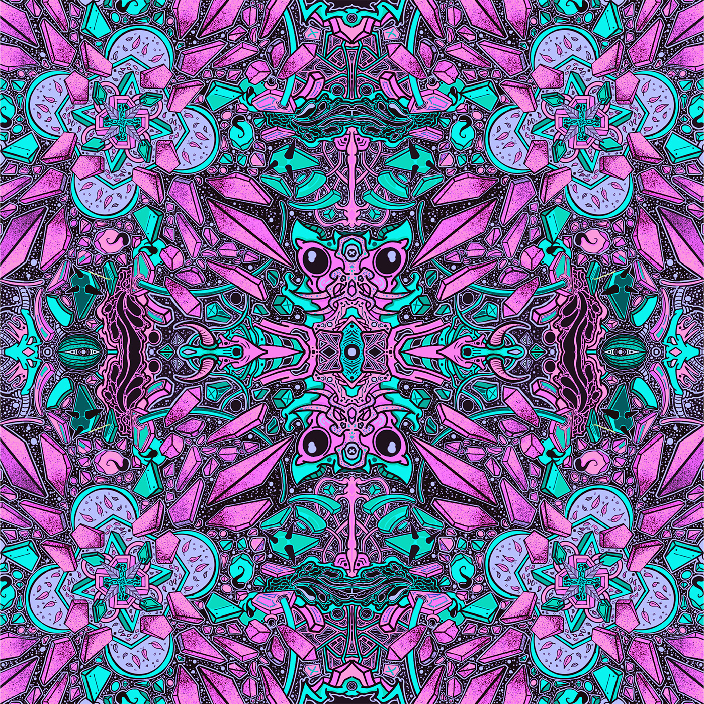 artwork cool Digital Art  digital illustration fragments ILLUSTRATION  pink Procreate Space  symmetrical
