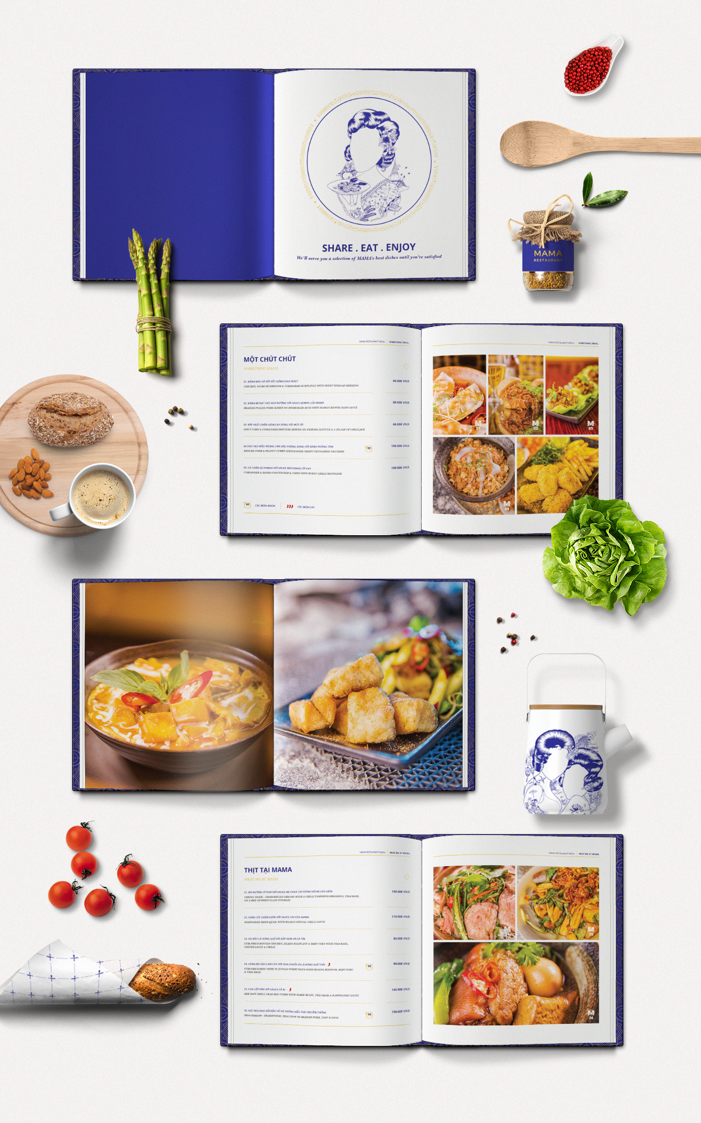 restaurant vietnam Food  drink thaicuisine luxury Classic GoldFoil F&B deckandpatio kitchen menu bar pattern