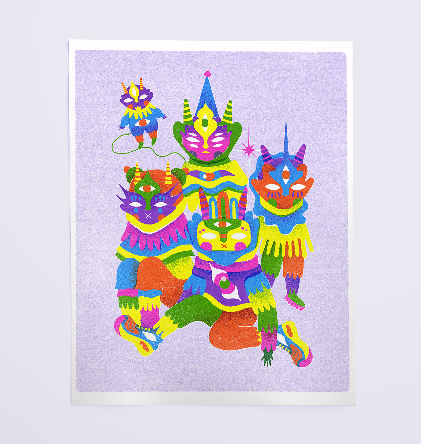 brush characterdesing experimental Guatemala poster print risograph textures