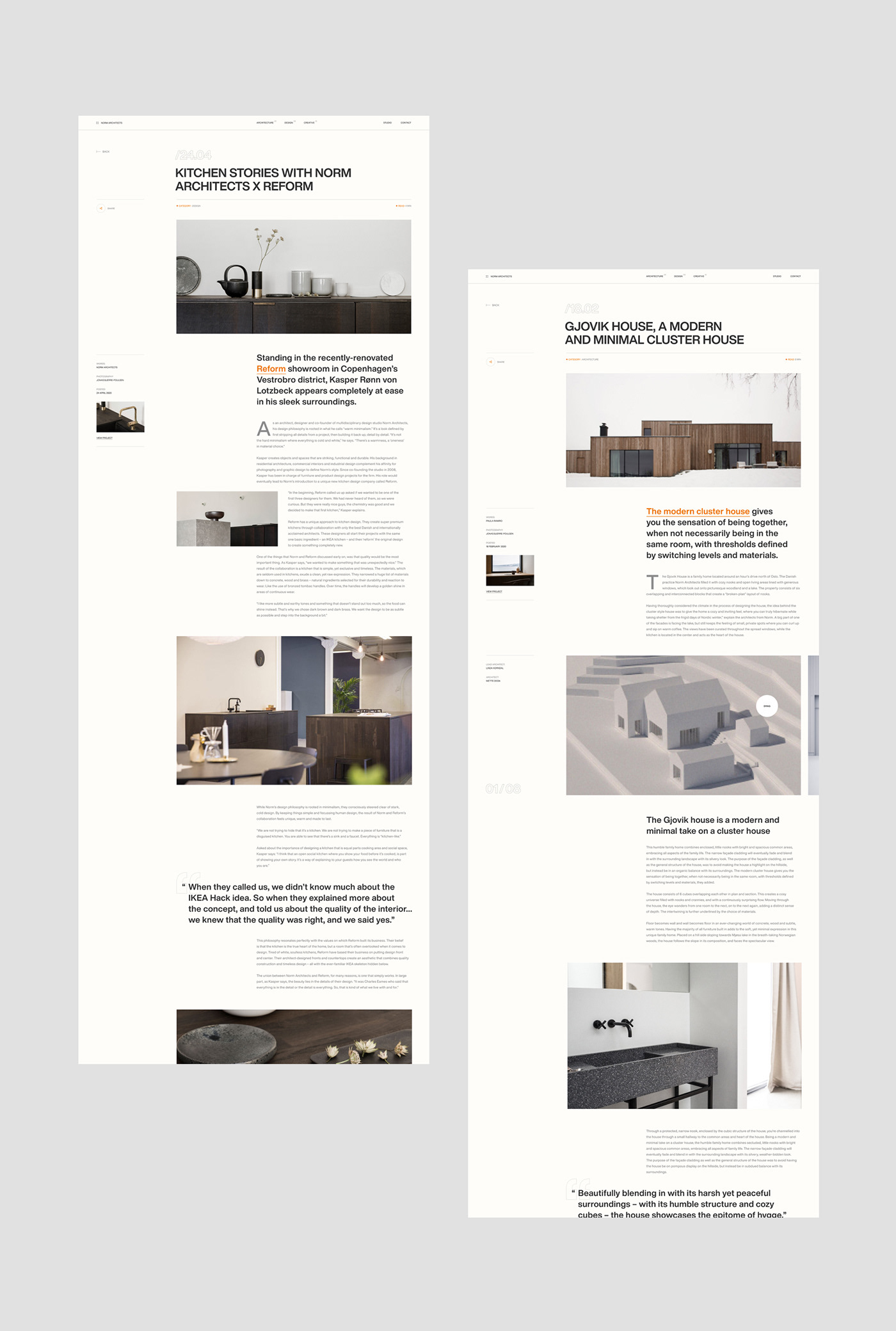 architecture furniture identity interaction Minimalism UI ux Webdesign Website xD