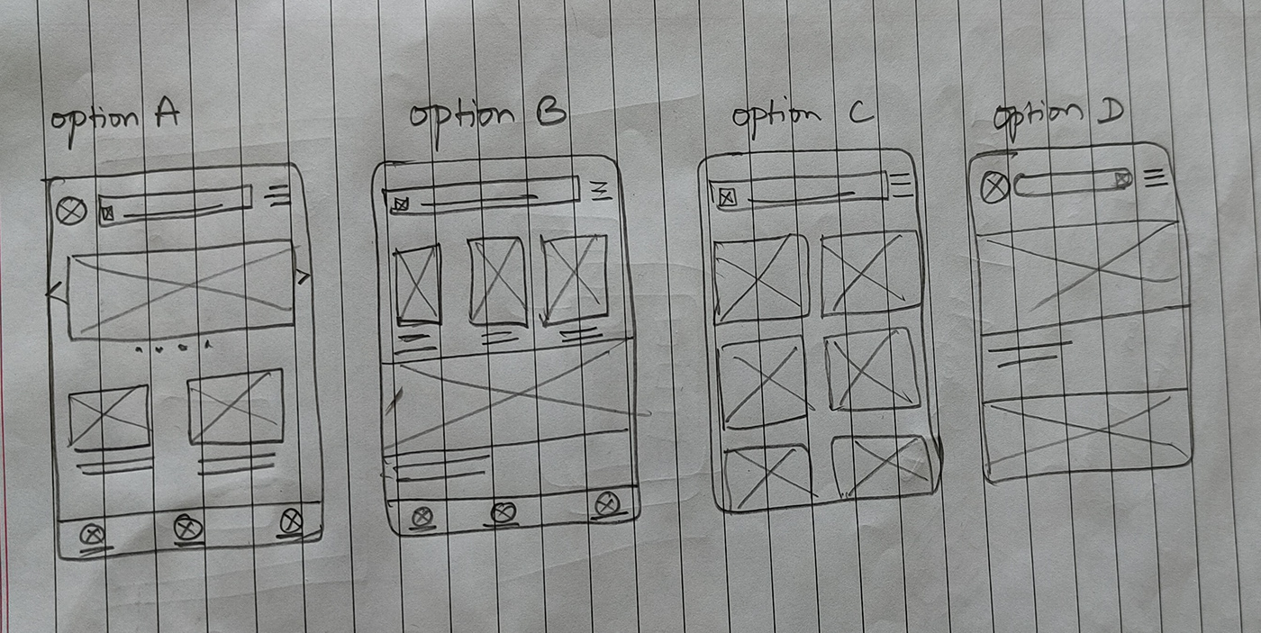 UX design wireframe UI/UX user interface Mobile app Figma low fidelity prototype