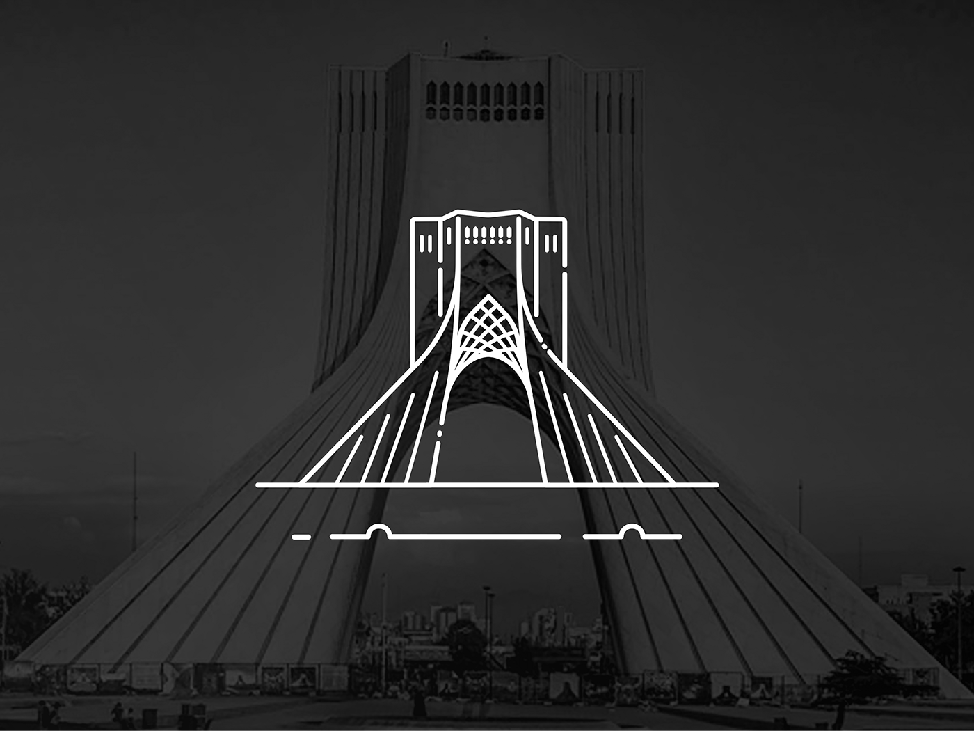 ILLUSTRATION  illustrate azadi tower digital paint Icon icons Iran