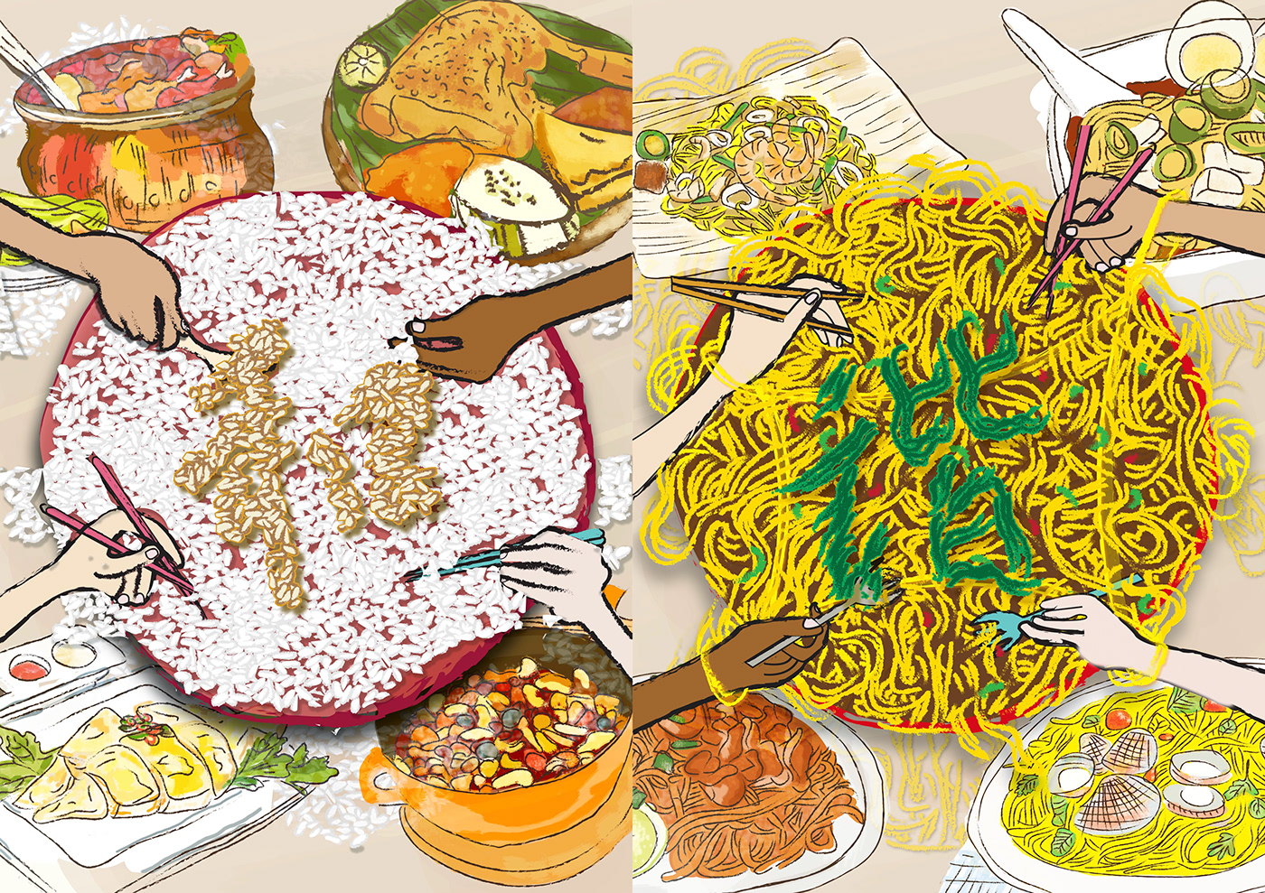 Singapore culture hawker food Racial Harmony