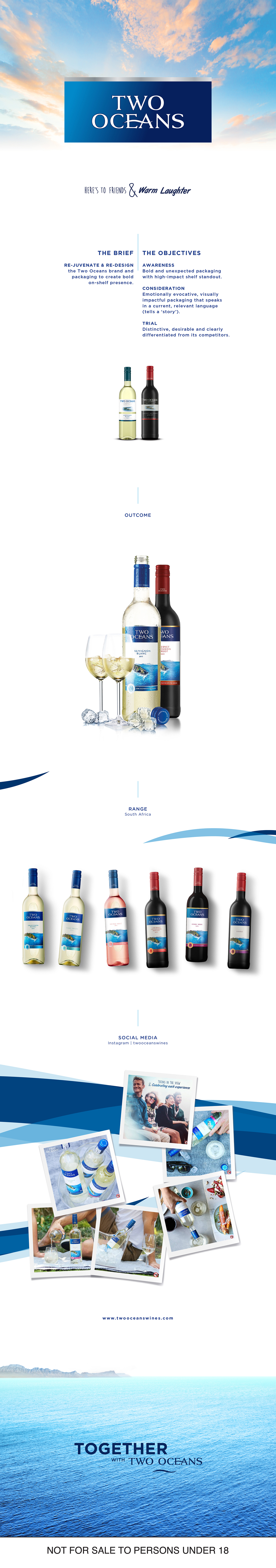 graphic design  Packaging wine two oceans south africa Wines design