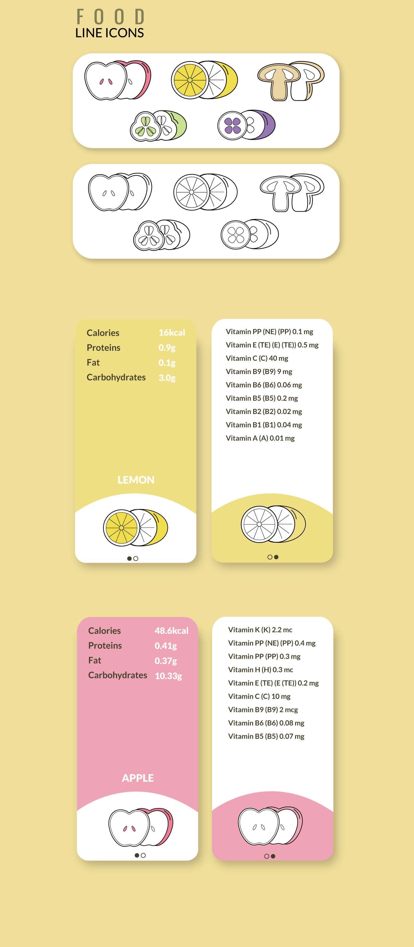 app applle design Food  friut Icon lemon vector vegetables zucchini